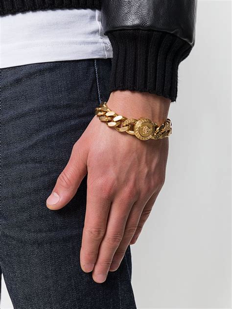 versace gold bracelet men's|silver versace bracelet men.